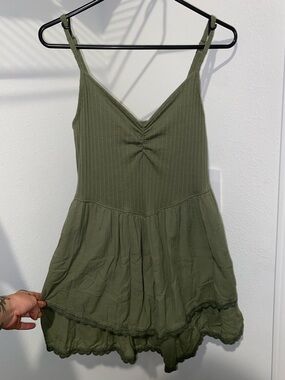 Olive Green Tiered Aerie Dress